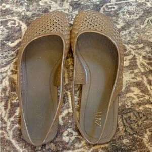 Zara rubber Jelly flats slingback 36/6